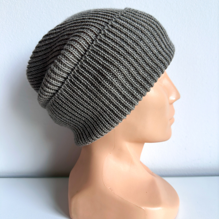 VARELLA – czapka zimowa merino beanie 100% Baby Merino 57 szaro‑brązowy