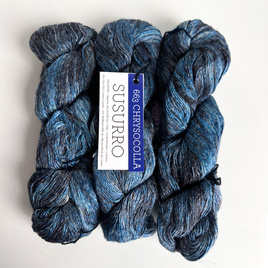 Ręcznie farbowana włóczka Malabrigo SUSURRO jedwab, len i merynos SUS663 CHRYSOCOLLA