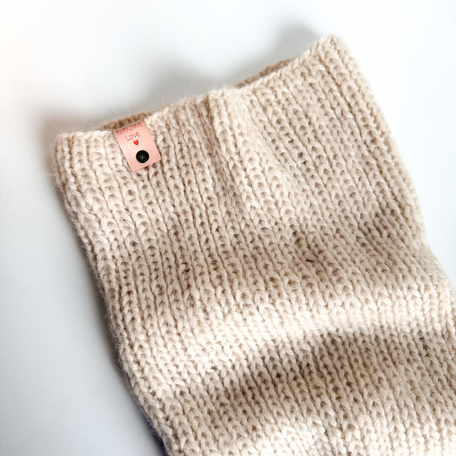 Ręcznie robiony KOMIN CHMURKA Alpaka 02 Pszeniczny