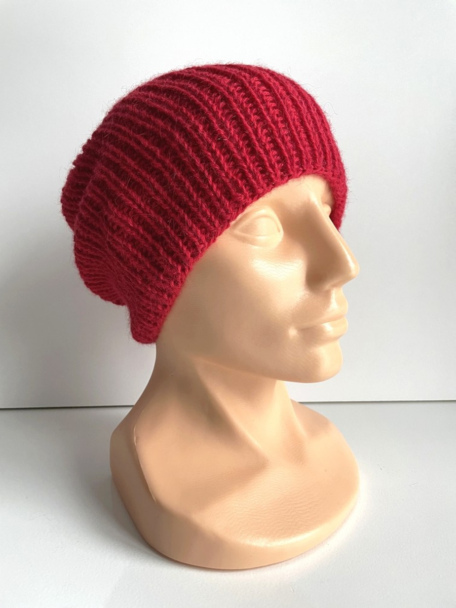 KIARA Beanie-Mütze aus 100% Alpaka 3620 Rot