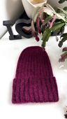 MARGARET Handmade Beanie Alpaca Mohair and Silk 9045 Rubinowy