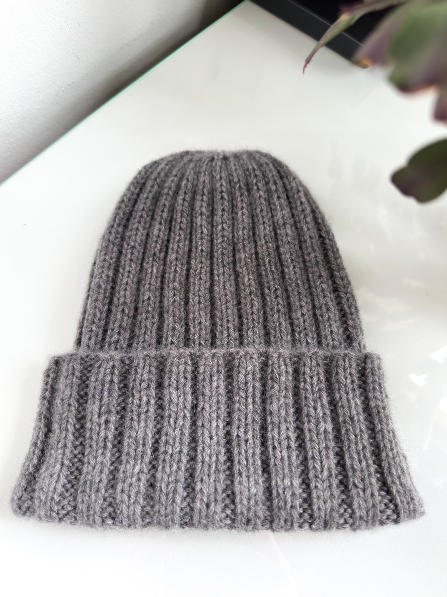 MARLA Turn-Up Beanie 100% Cashmere 519 Fumo