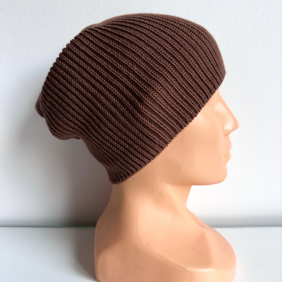 VARELLA – czapka z wełny merino 100% Baby Merino 52 Czekolada beanie przejściowa