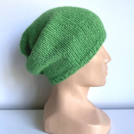 CHMURKA – czapka beanie z alpaki damska 43 Papuzia Zieleń