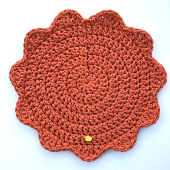 Podkładka ze sznurka bawełnianego 37 cm pomarańczowy