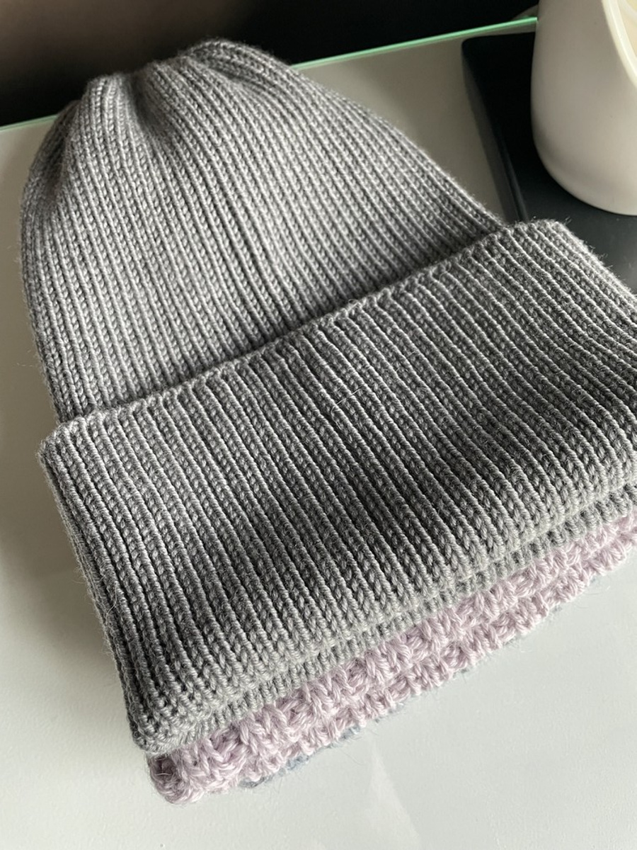 VARELLA – czapka merino beanie wywijana 19 szary 100% baby merino