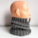 Ręcznie robiony KOMIN 100% Baby Merino 19 Szary 30 cm długości