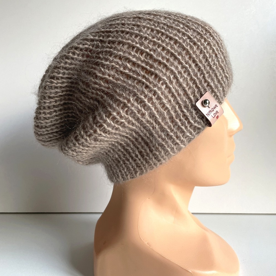 MARI – czapka beanie z alpaki, moheru i jedwabiu ręcznie robiona 2020/20 beżowy