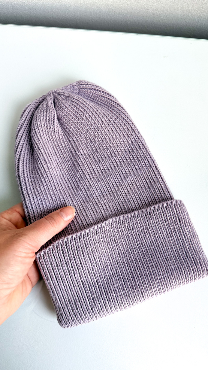 VARELLA – czapka z wełny merino baby 60 Lawendowy Szron