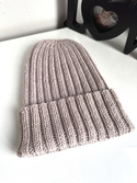 HELLI – czapka beanie wywijana 100% baby merino 23 Jasny Beż