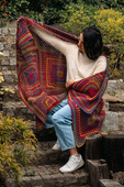 Wolldecke Granny Square 140x180 cm – Herbstmosaik 8108