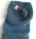 Ręcznie robiony KOMIN AUREA 100% Baby Merino plus moher i jedwab 42/27 Petrol 35 cm długości