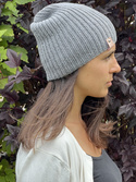NANA – ręcznie robiona czapka beanie z wełny baby merino 19 szary jesienno-zimowa
