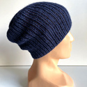 KIARA – czapka z alpaki damska 100% alpaka 5575 granatowy beanie zimowa