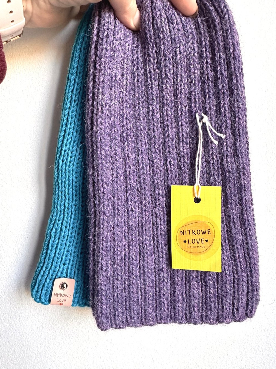 LAURIN Handmade Turn-Up Beanie 100% Alpaca 4434 ametyst