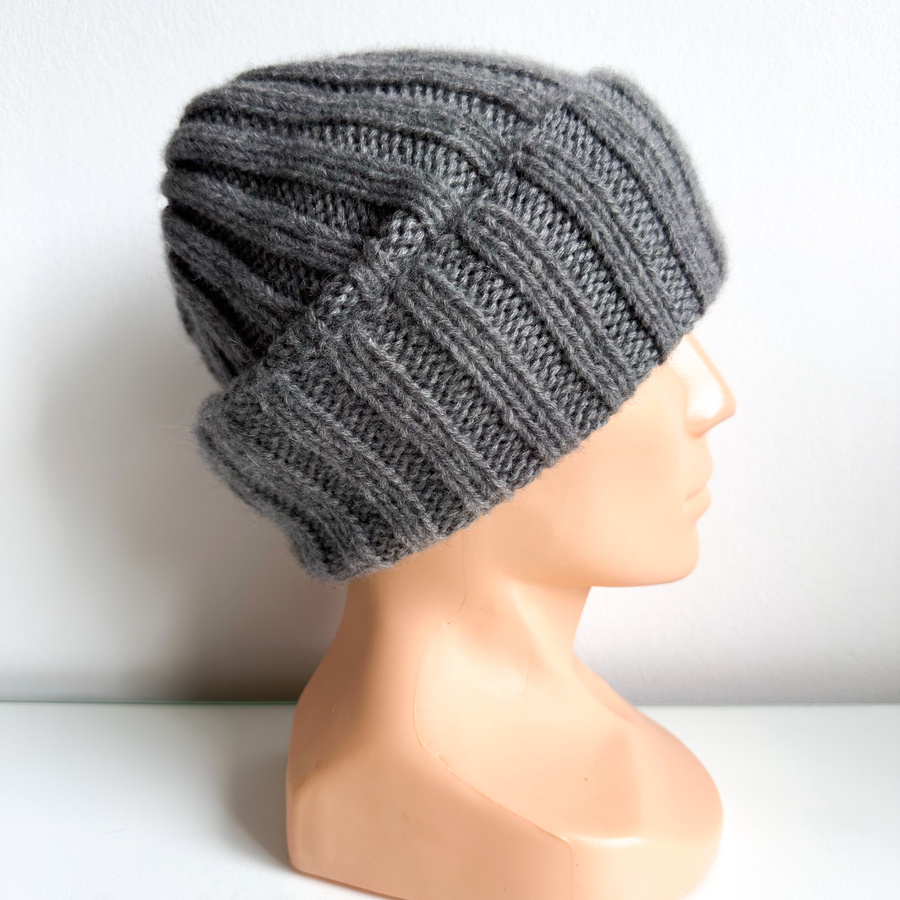 MARLA Turn-Up Beanie 100% Cashmere 519 Fumo