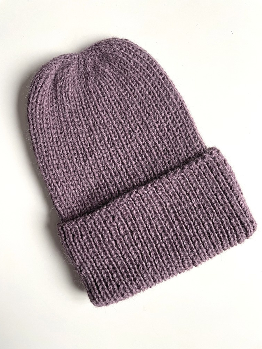 KIARA – czapka wywijana z alpaki 100% 3800 fiołkowo różowy damska zimowa