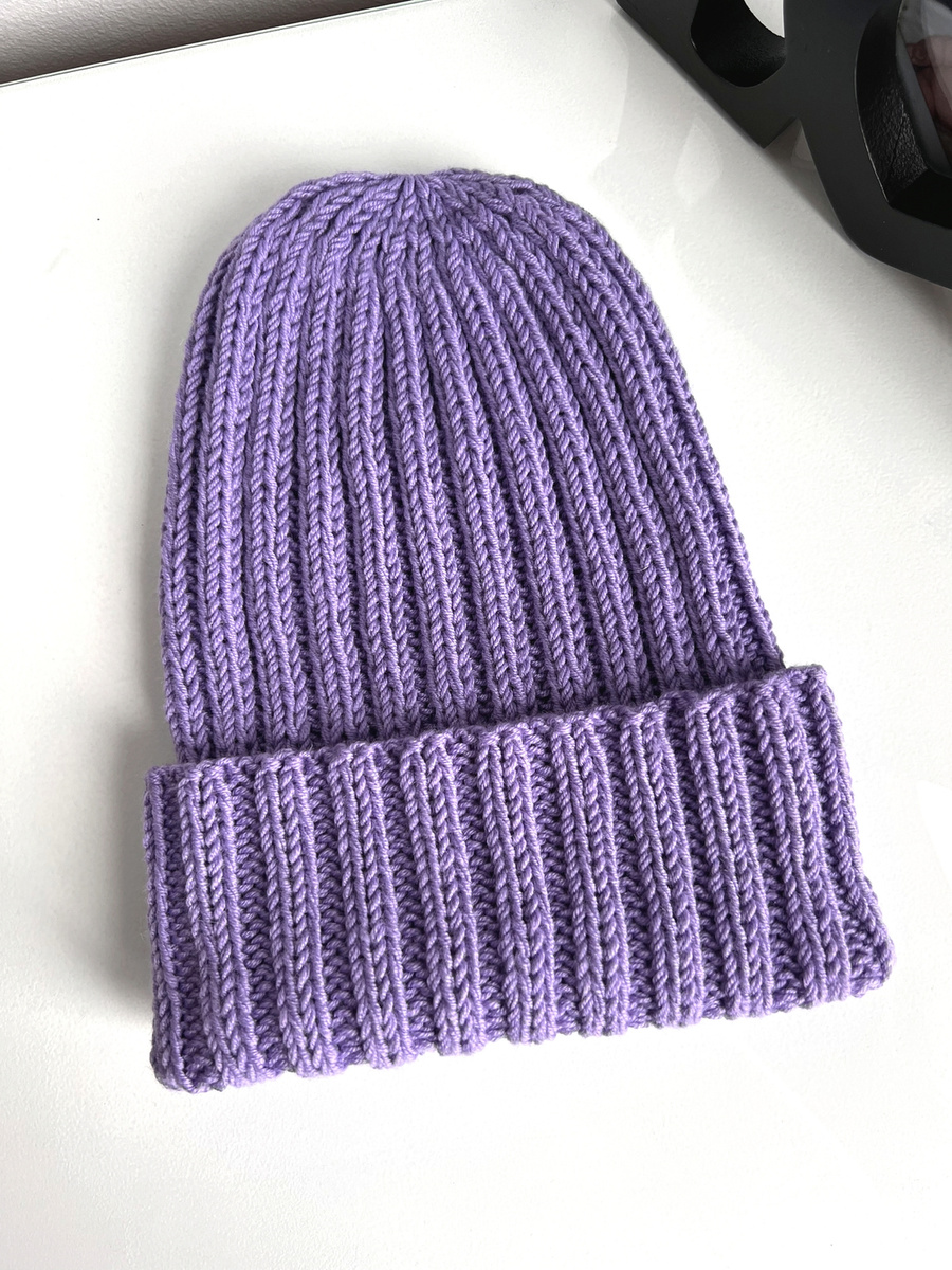 Wywijana czapka merino HELLI 100% Baby Merino 08 Fuksja