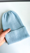 VARELLA – czapka z wełny merino baby merino 11 Błękitny Stalowy