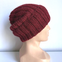 LAURIN Turn-Up Beanie 100% Alpaca 3650 Burgundy
