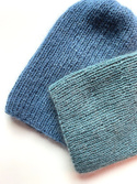 AUREA – ręcznie robiona cienka czapka beanie merino + moher i jedwab damska 42/27 Petrol
