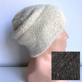 Ręcznie robiona Czapka hand made Tweed RONIA 09 Kruk