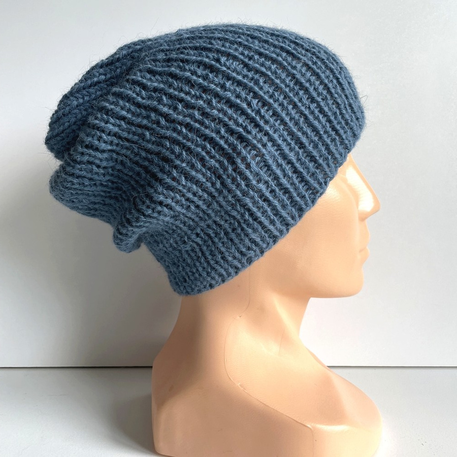 KIARA Beanie-Mütze aus 100% Alpaka 6309 mittelblau petrol