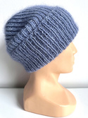 AUREA – ręcznie robiona czapka beanie z baby merino + moher i jedwab damska/dziecięca 37/39 Jasna Lawenda