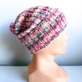 Wywijana czapka HELLI Print Merynos 20 zorza polarna