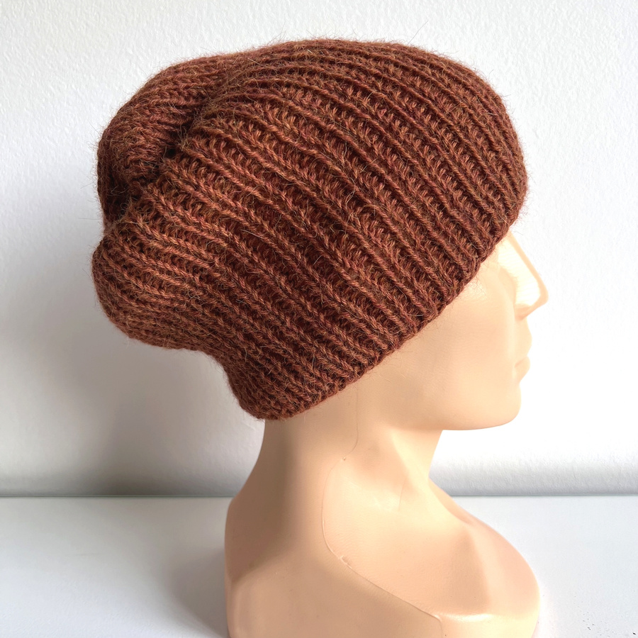 KIARA Alpaca Beanie 100% Alpaca 9025 Orzechowy