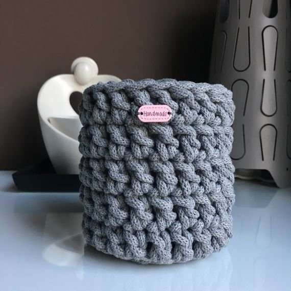 Koszyk ze sznurka bawełnianego czerwony 370 9x12 cm