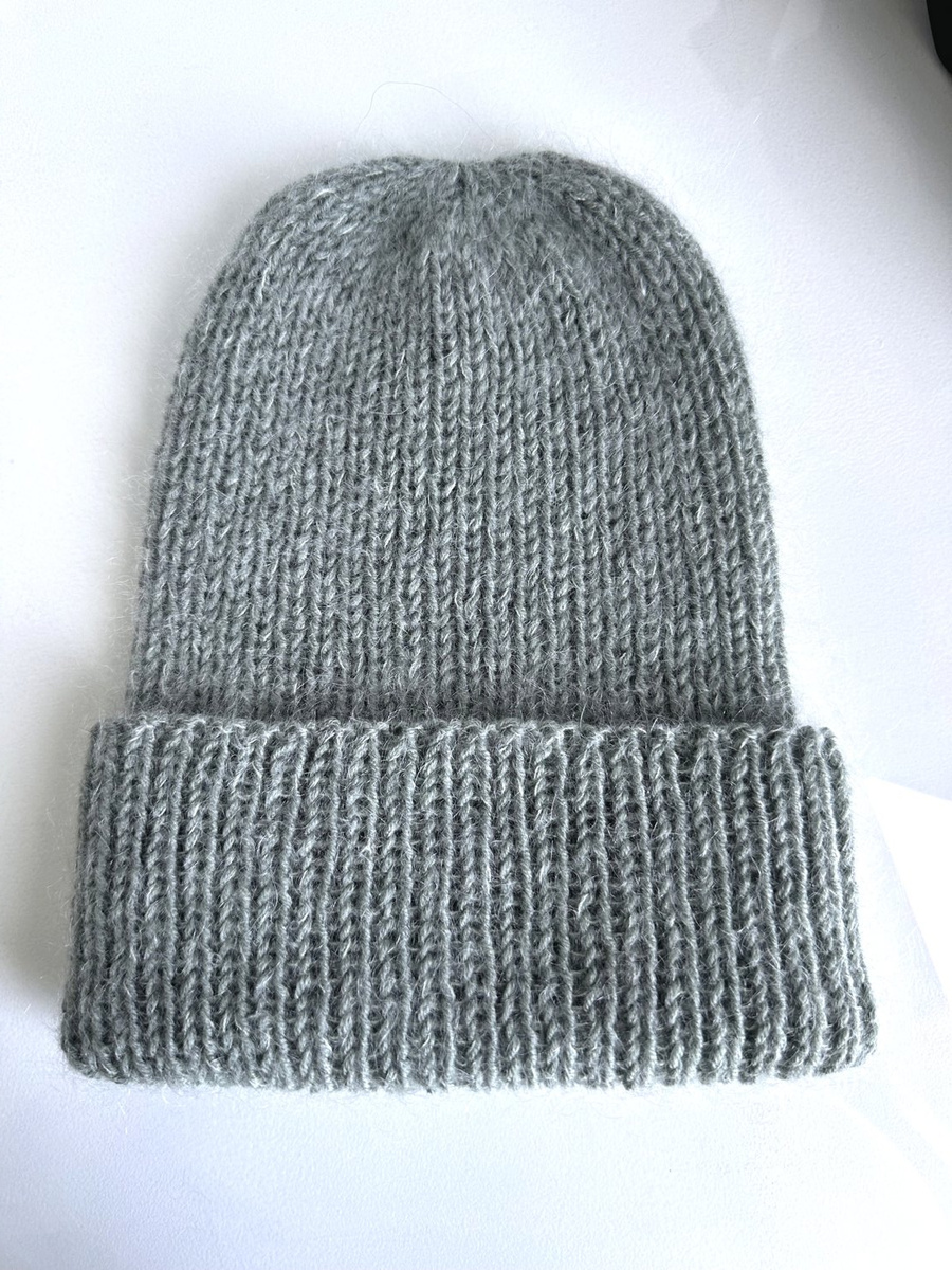 AUREA – czapka beanie handmade baby merino + moher jedwab dziecięca/damska 50/34 Zielona Szałwia