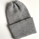 HELEN Turn-Up Beanie 100% Alpaca 501 Light Grey