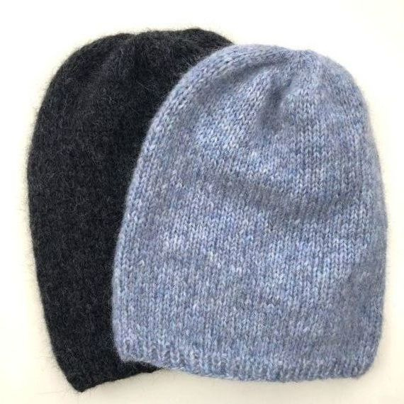 CHMURKA Beanie-Mütze aus Alpaka 10 Mgła szary niebieski