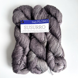 Ręcznie farbowana włóczka Malabrigo SUSURRO jedwab, len i merynos SUS043 PLOMO