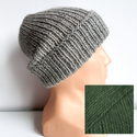 Czapka wywijana zrobiona ręcznie na drutach KIARA 100% Alpaka 501 Jasny Szary