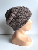 HELLI – czapka beanie wywijana z wełny baby merino 100% 17 beż, jesienno-zimowa, unisex
