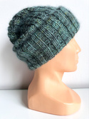 DAISY – czapka beanie handmade baby merino + moher i jedwab 3265 Forest Night