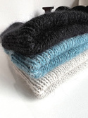 AUREA – ręcznie robiona ciepła czapka beanie baby merino + moher i jedwab dziecięca/damska 21/02 Czarny