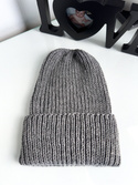 NANA Beanie-Mütze mit Umschlag aus Baby-Merinowolle 19 Grau