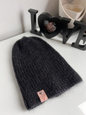 AUREA – ręcznie robiona ciepła czapka damska merino + moher i jedwab 21/02 Czarny