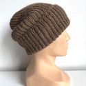 KIARA – czapka wywijana z alpaki 100% 607 brąz, jesienno‑zimowa