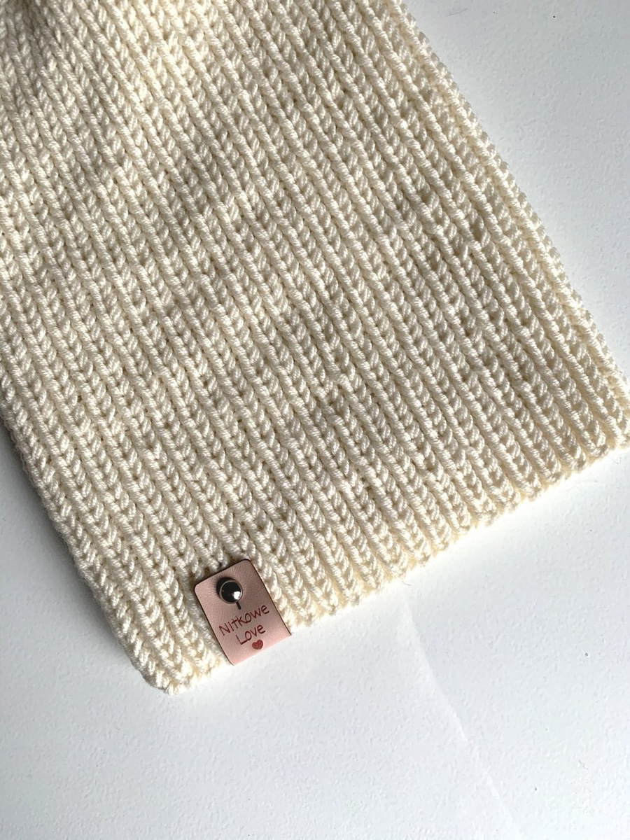 NANA – czapka beanie z wełny baby merino 02 Ecru