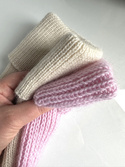 AUREA – ręcznie robiona czapka beanie baby merino + moher i jedwab damska/dziecięca 05/03 Jasny Róż