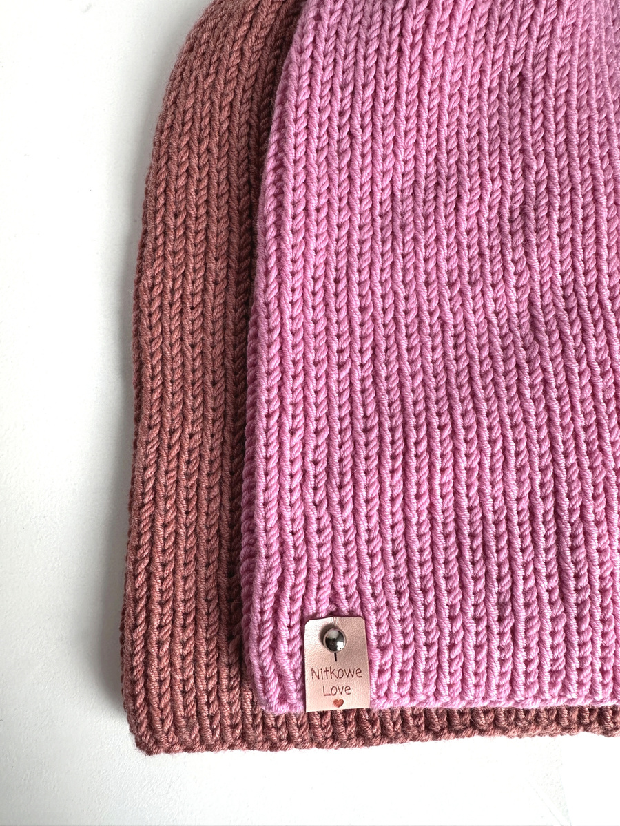 NANA – czapka beanie z wełny baby merino 07 różowy