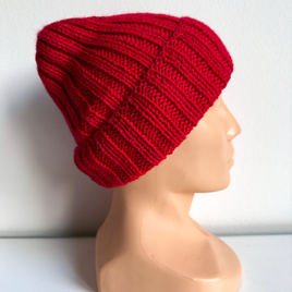 LAURIN – czapka z 100% alpaki wywijana 3620 czerwony