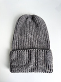 NANA Beanie-Mütze mit Umschlag aus Baby-Merinowolle 19 Grau