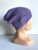 NANA – czapka beanie z wełny baby merino 14 fioletowy zimowa