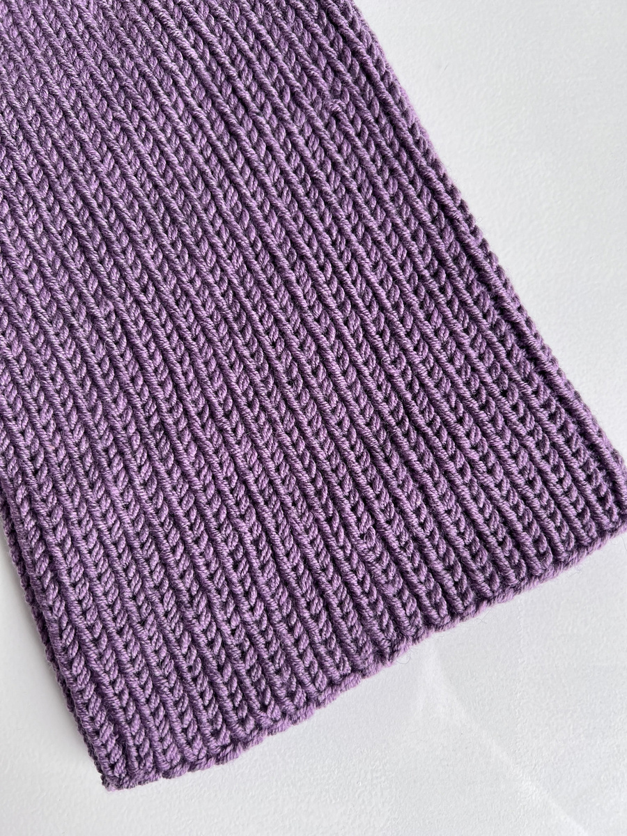 NANA – czapka beanie z wełny 100% baby merino 40 Ametyst, jesienno-zimowa