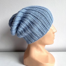 LAURIN – czapka z alpaki 100% beanie 6205 błękitny